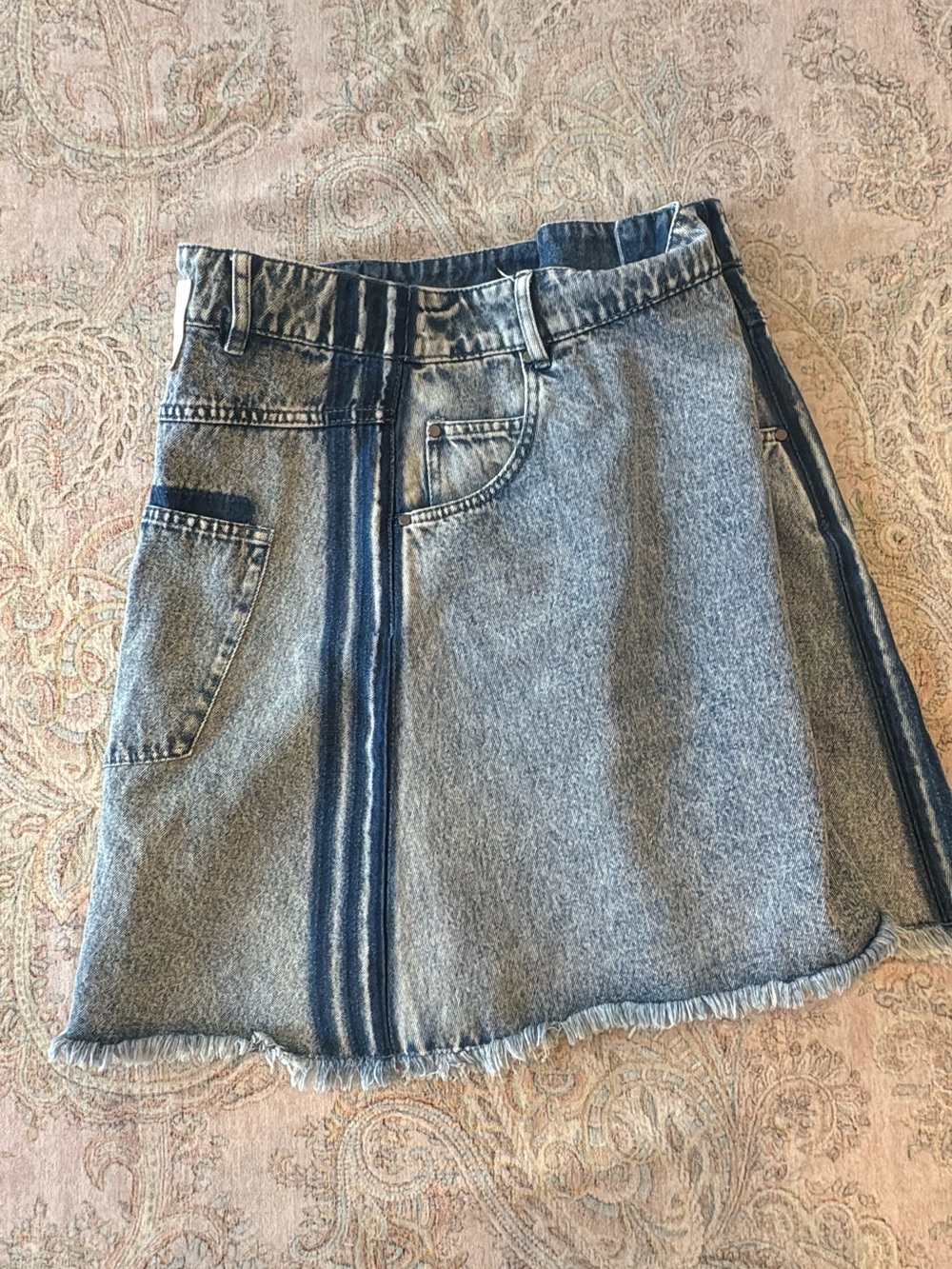 adidas Light Blue Denim Mini Skirt with Side Stripes - Picture 8 of 12